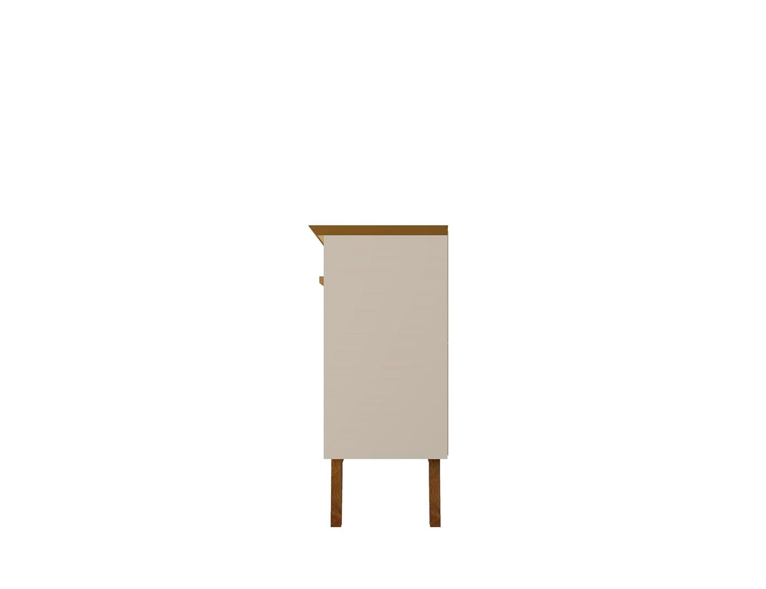 62.99" Yonkers Sideboard Off White/Cinnamon - Manhattan Comfort: Mid-Century Buffet Console