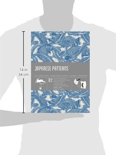 Japanese Patterns Blue and Beige High-Quality Gift Paper Book