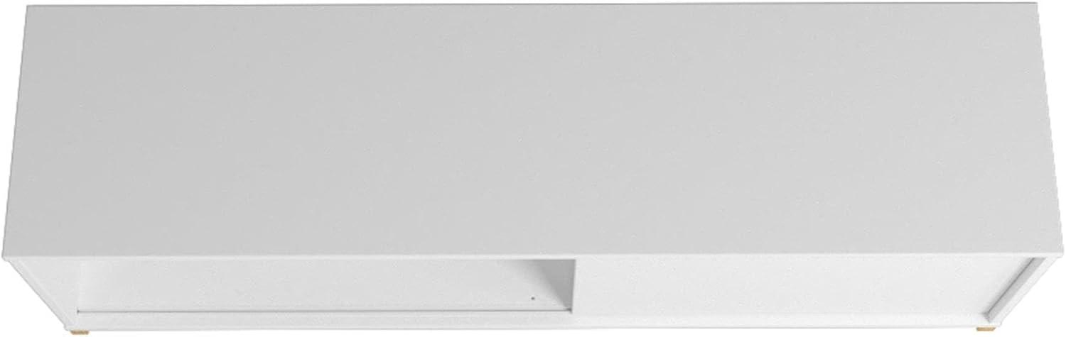 Bowery TV Stand for TVs up to 70" White/Oak - Manhattan Comfort: Mid-Century Design, Cable Management