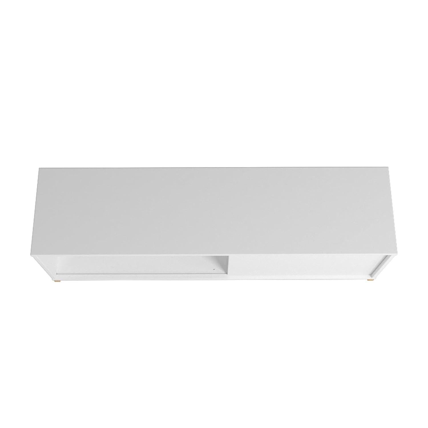 Bowery TV Stand for TVs up to 70" White/Oak - Manhattan Comfort: Mid-Century Design, Cable Management