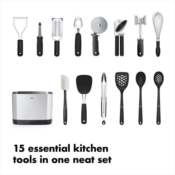 OXO Good Grips 15-Piece Everyday Kitchen Utensil Set  Silver