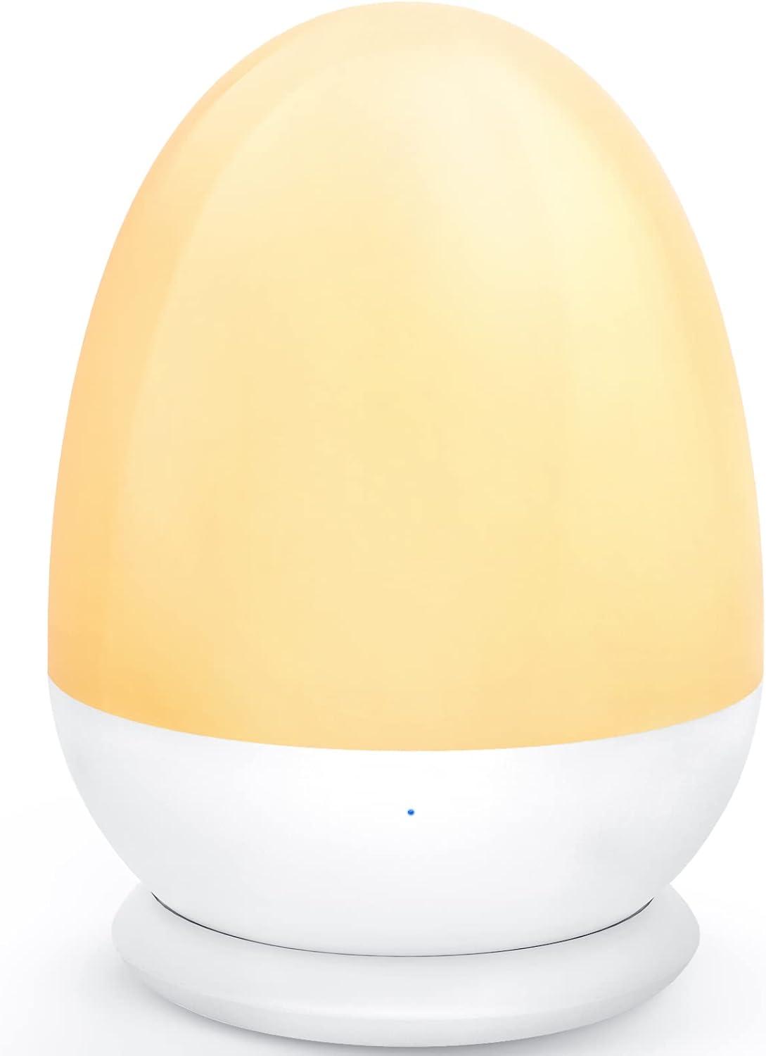 Egg-Shaped LED Night Light for Kids with Touch Control