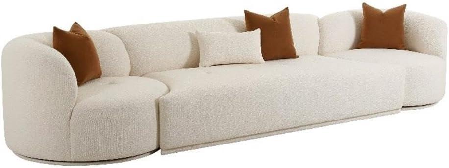 TOV Furniture Fickle Boucle 3-Piece Chaise Modular Sofa