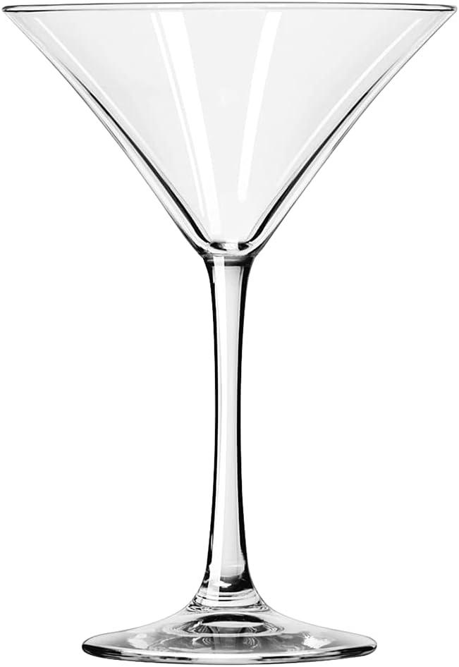 Libbey Entertaining Essentials Martini Glasses Set of 6, Dishwasher Safe Martini Set, Tall Stem Martini Glasses for Parties and more