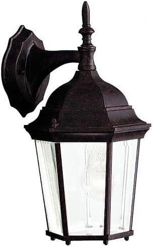 Madison 14.75" 1 Light Outdoor Wall Light with Clear Beveled Glass in Black