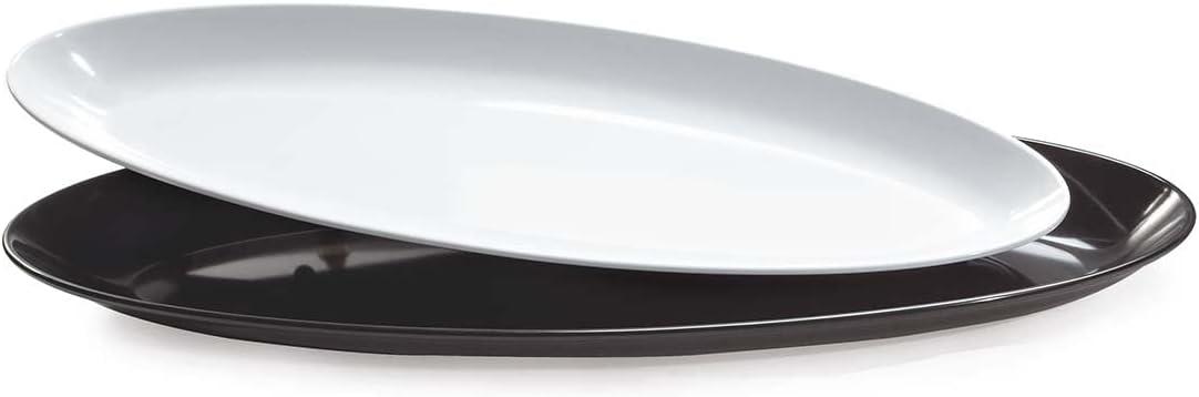 White 27" x 10" Oval Melamine Platter