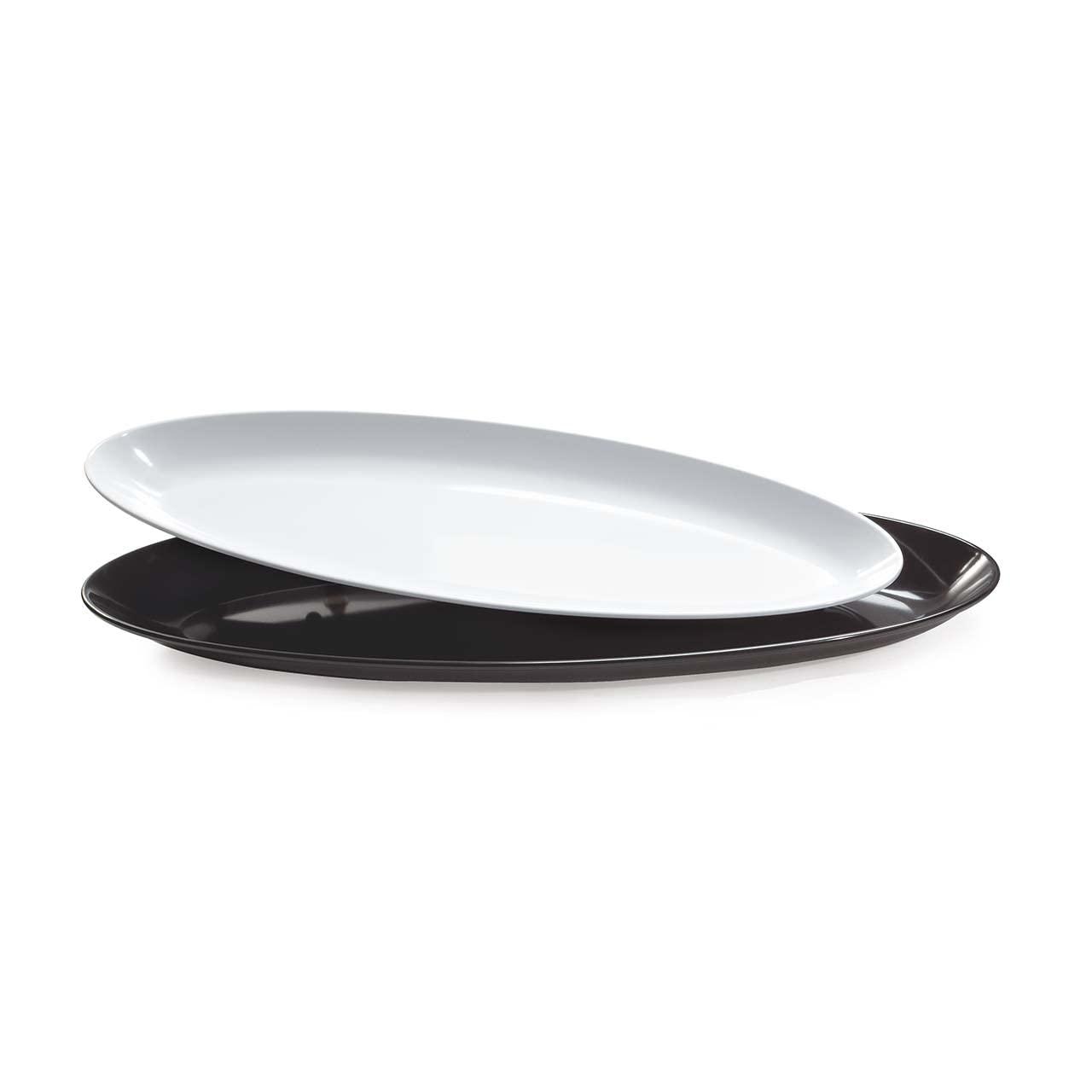 White 27" x 10" Oval Melamine Platter