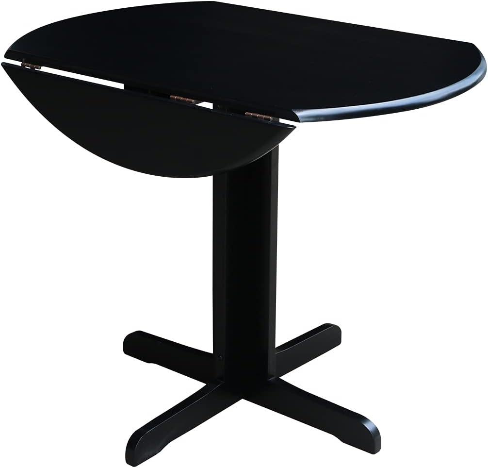 36" Dual Dining Drop Leaf Dining Table Black - International Concepts