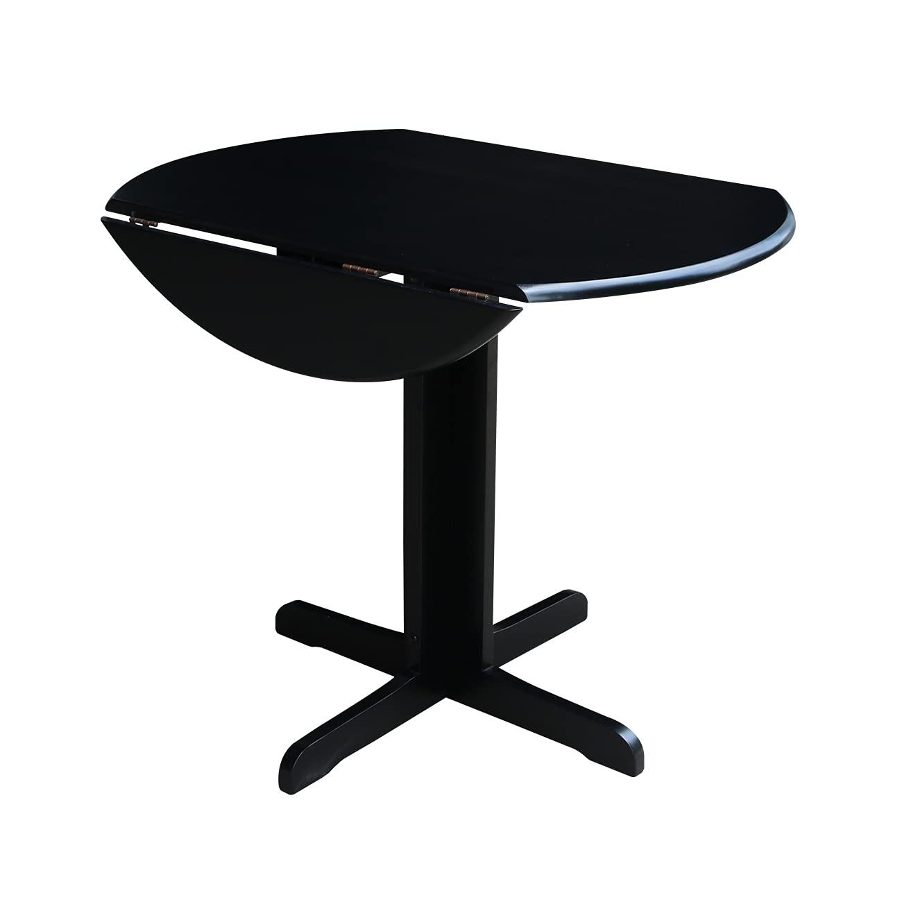 36" Dual Dining Drop Leaf Dining Table Black - International Concepts