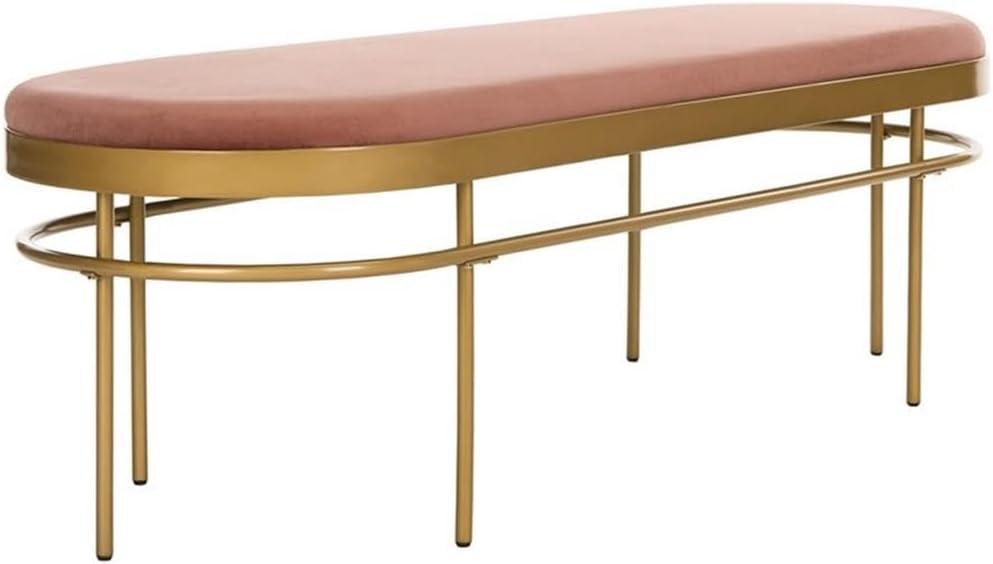 Sylva Oval Bench - BCH6202 - Dusty Rose/Gold - Safavieh