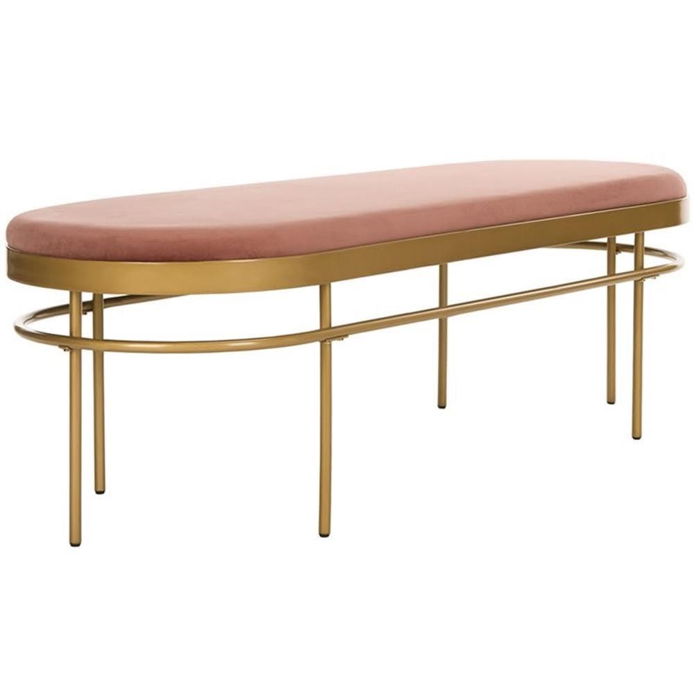 Sylva Oval Bench - BCH6202 - Dusty Rose/Gold - Safavieh