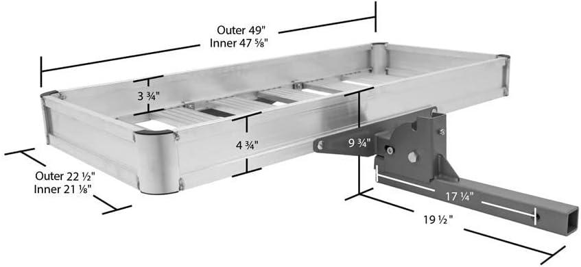 Elevate Outdoor Folding Aluminum Tray Premium Cargo Carrier - 50in