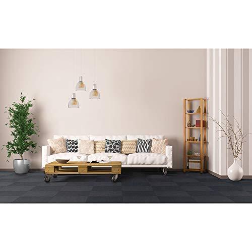 Creative Home: Nexus Tiles: Self-Adhesive Carpet Tiles - Actual: 12" x 12" Smoke (Blue/Gray)