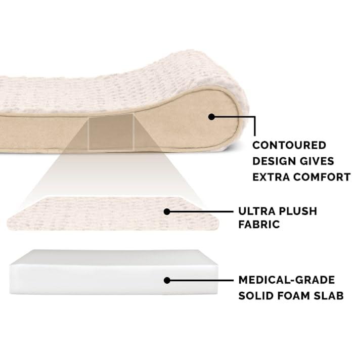 FurHaven Ultra Plush Luxe Lounger Orthopedic Foam Contour Dog Bed