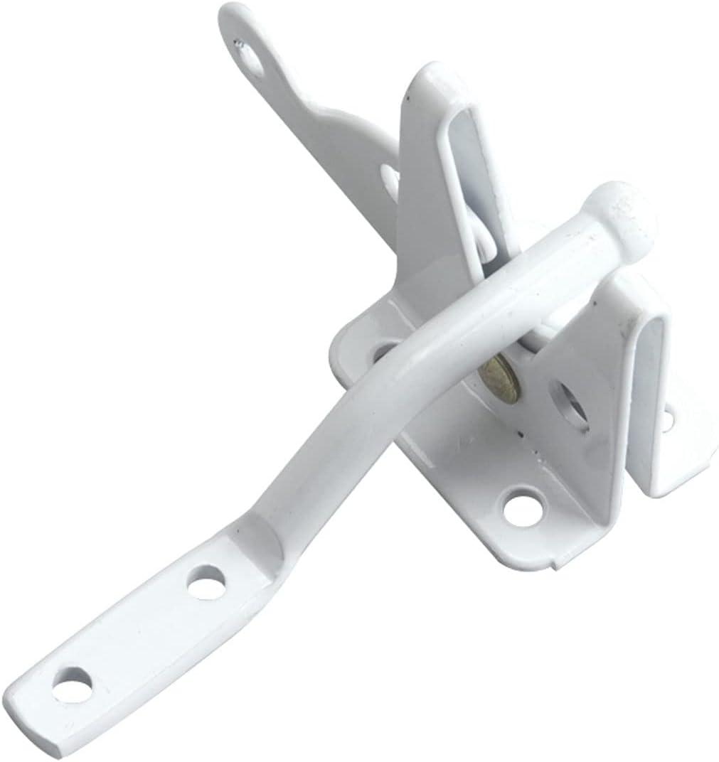 White Steel Automatic Gate Latch with Universal Handing