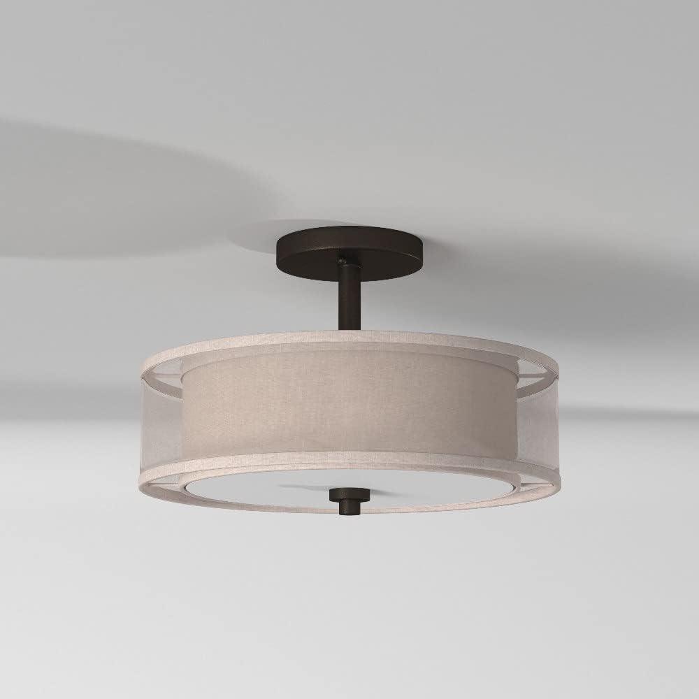 XylehR Semi Flush Mount Ceiling Light 4107-84, Parsons Studio Lighting Fixture, 3 Light,