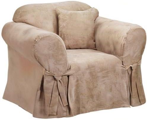 Soft Suede Box Cushion Armchair Slipcover