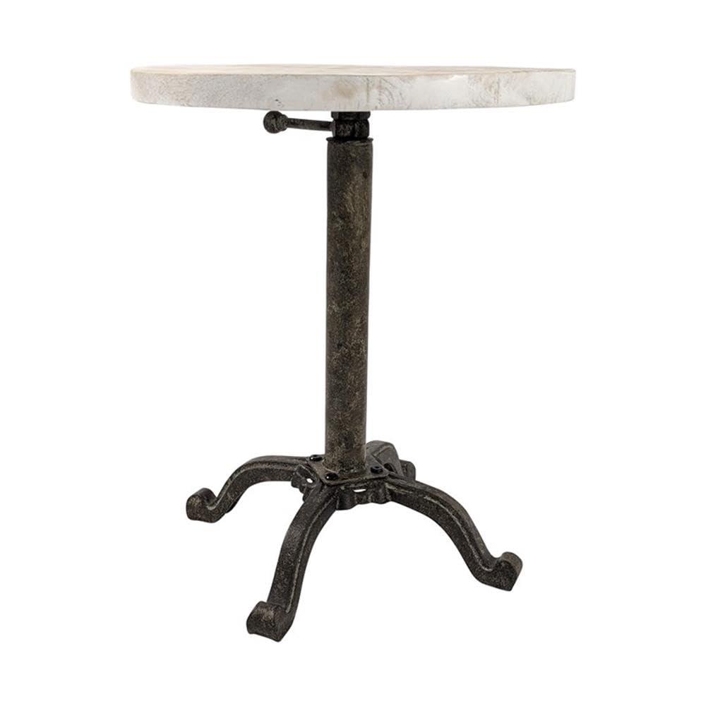 Carolina Living Colton Adjustable Vintage Table Natural Driftwood/Aged Iron: Mango Wood, Iron Frame, 30 Day Warranty
