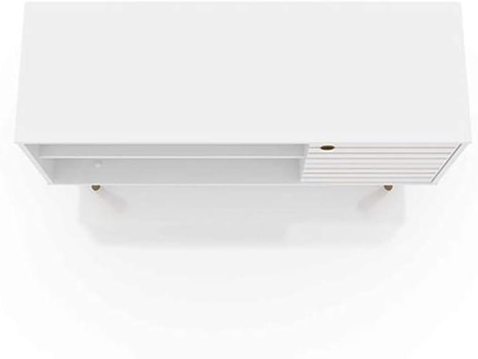 Liberty Mid Century Modern 2 Shelves and 1 Door TV Stand for TVs up to 46" White - Manhattan Comfort