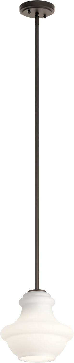 Everly 9.25" 1 Light Mini Schoolhouse Pendant Mercury Glass Brushed Nickel