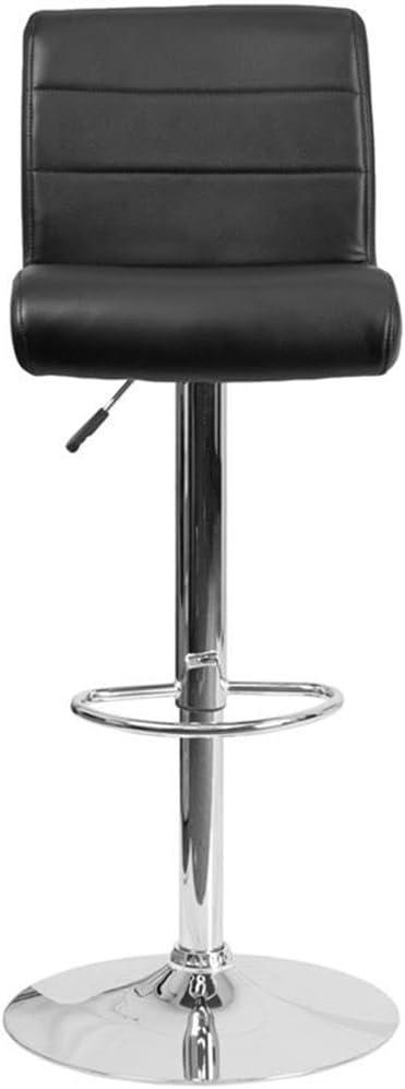 Flash Furniture Contemporary Vinyl Adjustable Height Barstool with Rolled Seat and Chrome Base