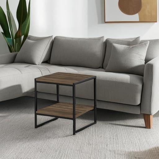 Furinno Camnus Modern Living 2-Tier End Table, Columbia Walnut