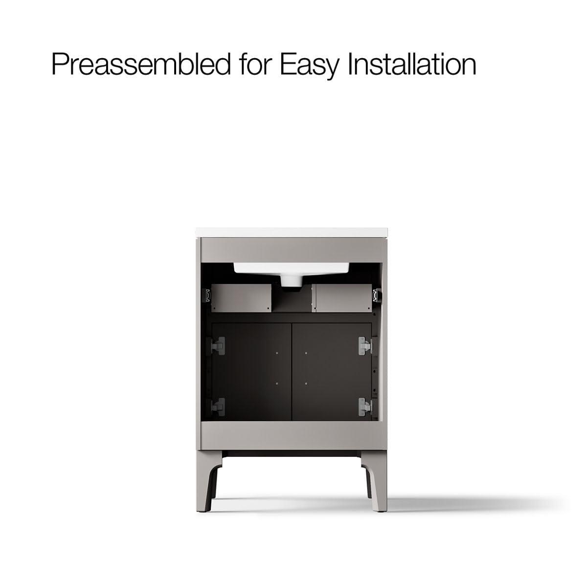 Seer 24" Freestanding Single Bathroom Vanity Cabinet with Sink and Quartz Top