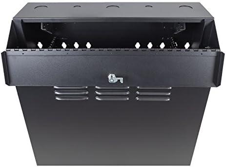 NavePoint 5U Vertical Server Rack Enclosure, Low Profile, 20" Deep, Max Weight Capacity 150lbs - 5U Network Cabinet Vertical Wall Mount, Perforated, Black