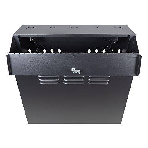NavePoint 5U Vertical Server Rack Enclosure, Low Profile, 20" Deep, Max Weight Capacity 150lbs - 5U Network Cabinet Vertical Wall Mount, Perforated, Black