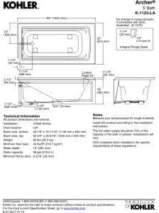 Archer® 60" x 32" Acrylic Alcove Soaking Bathtub with Comfort Depth