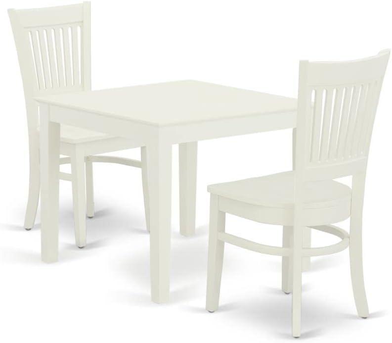 Linen White 3-Piece Rubber Wood Dining Set