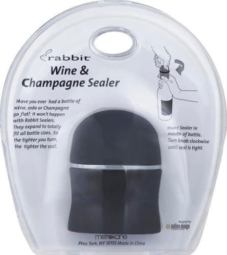 Rabbit Champagne and Wine Sealer (Velvet Black)