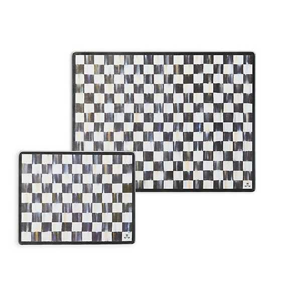Courtly Check Tempered Glass 11.5"x15.75" Kitchen Cutting Board