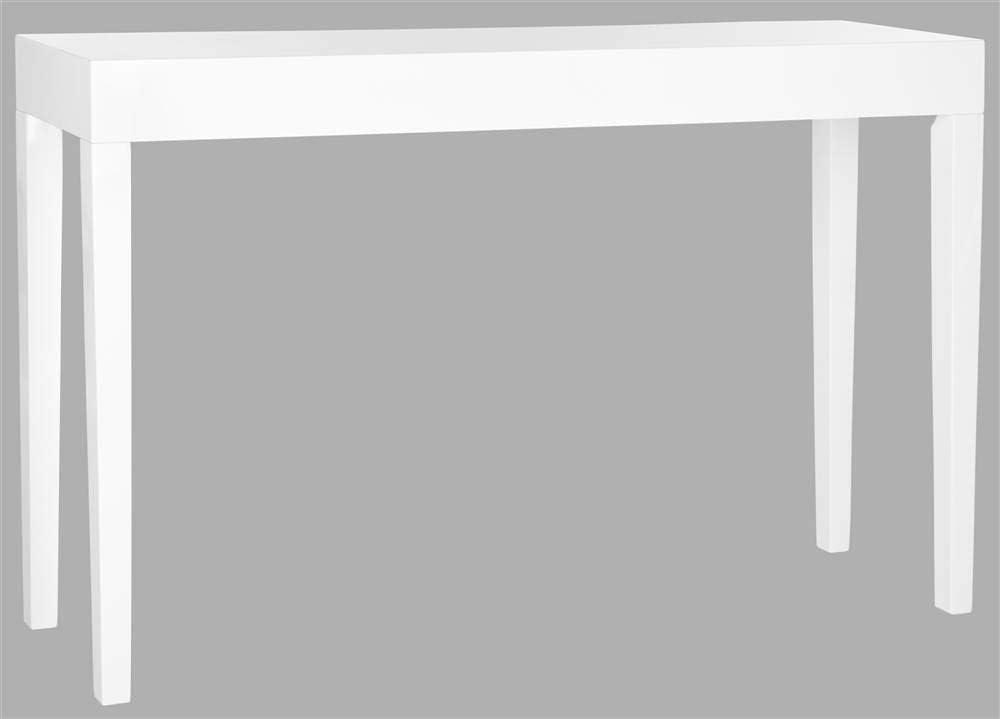 White Wood and Metal Rectangular Console Table with Storage