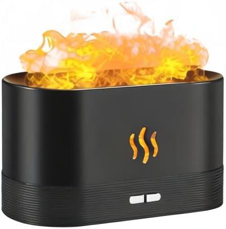 180ml Flame Air Humidifier Essential Oil Diffuser, TSV 3D USB 7 Color Light Aroma Diffuser for Home, Office, Spa, Gym