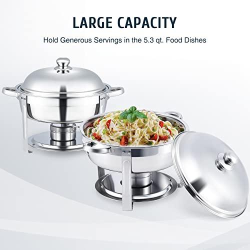 The Party Aisle™ Stainless Steel 5 Quarts Round Chafing Dish (Set of 2)
