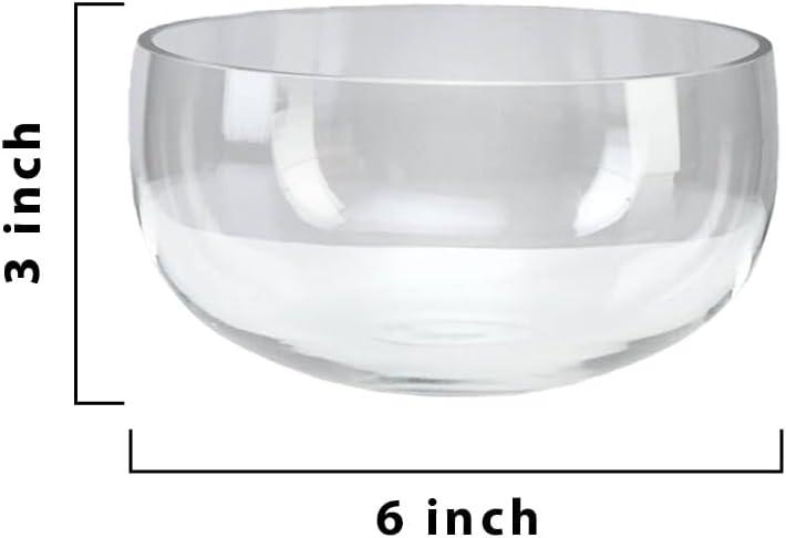 Serene Spaces Living Clear Round Glass Bowl for Flowers