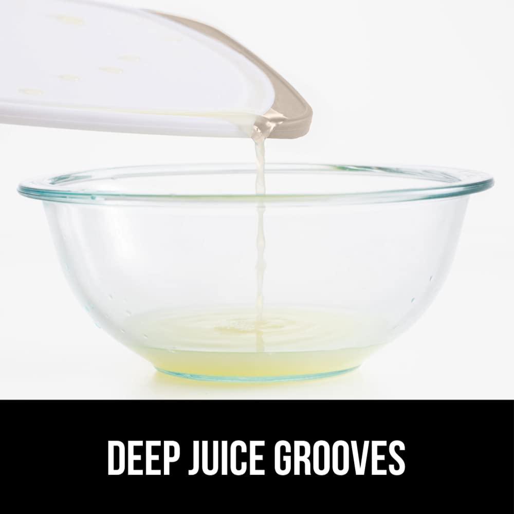 GORILLA GRIP Oversized 100% BPA Free Reversible Kitchen Cutting Board Set of 3, Juice Grooves, Dishwasher Safe, Almond