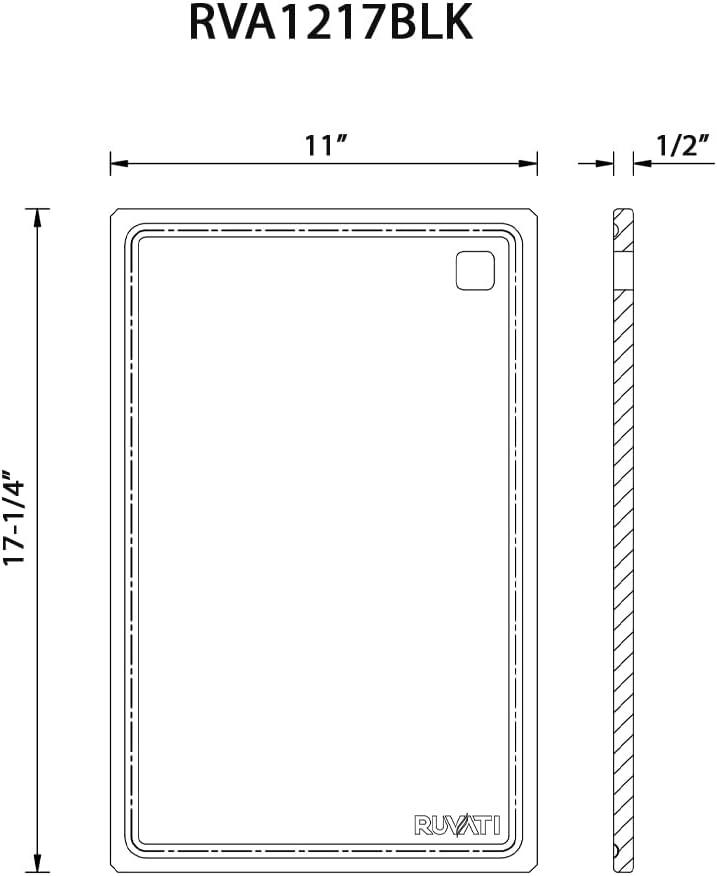 Ruvati Ruvati 17 x 11 inch LedgeFit Black Resin Replacement Cutting Board for Ruvati Workstation Sinks