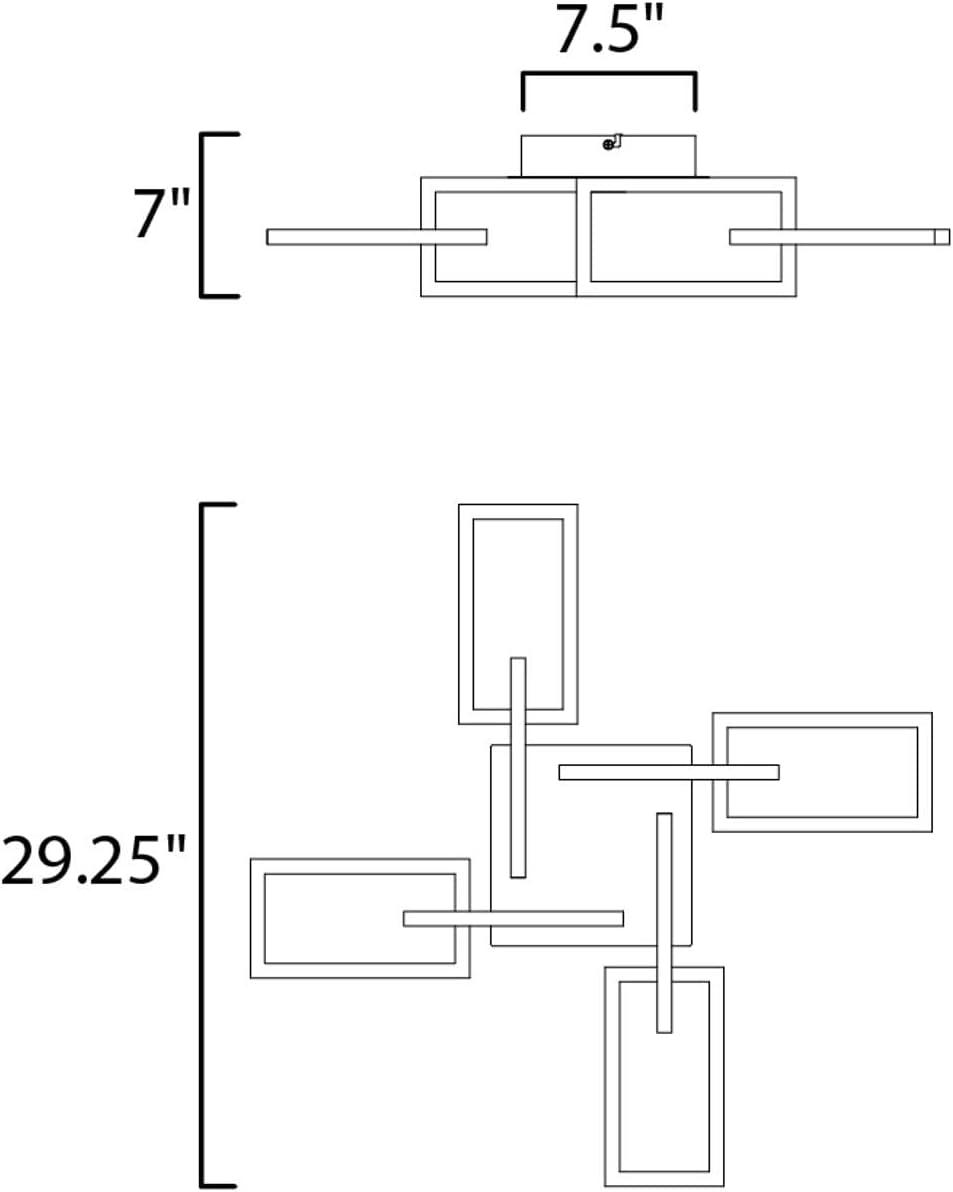 Satin Nickel 8-Light LED Adjustable Flush Mount Ceiling Fixture