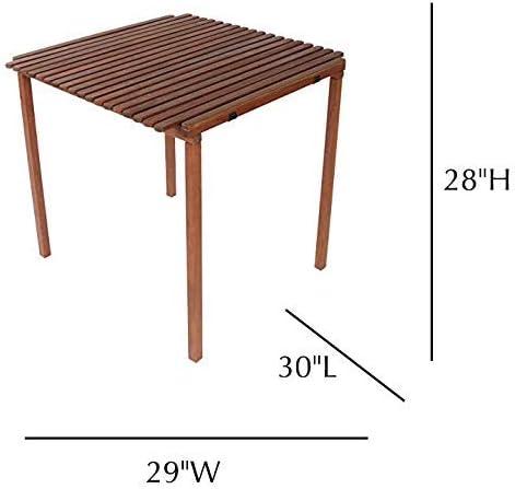 Pangean Nomad Folding Hardwood Table for Indoor/Outdoor Use