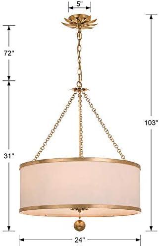 Six Light Chandelier-Antique Gold Finish    -Traditional Installation Crystorama Lighting 518-Ga