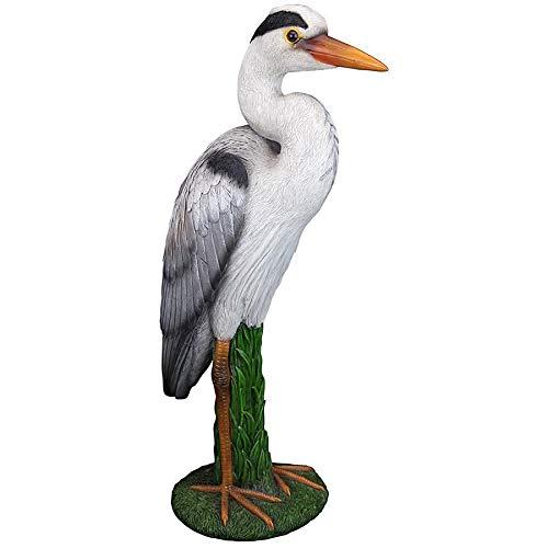 Gray Heron Coastal Bird Statue