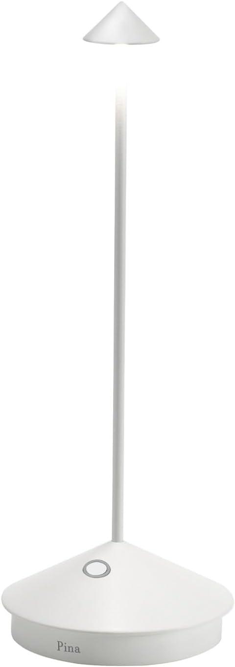 Zafferano Pina 11.4" 1-Light Portable Table Lamp Dimmable White with Polycarbonate Shade