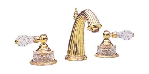 Phylrich K280_025 Polished Gold Regent Cut Crystal Double Handle Widespread Bathroom Faucet from the