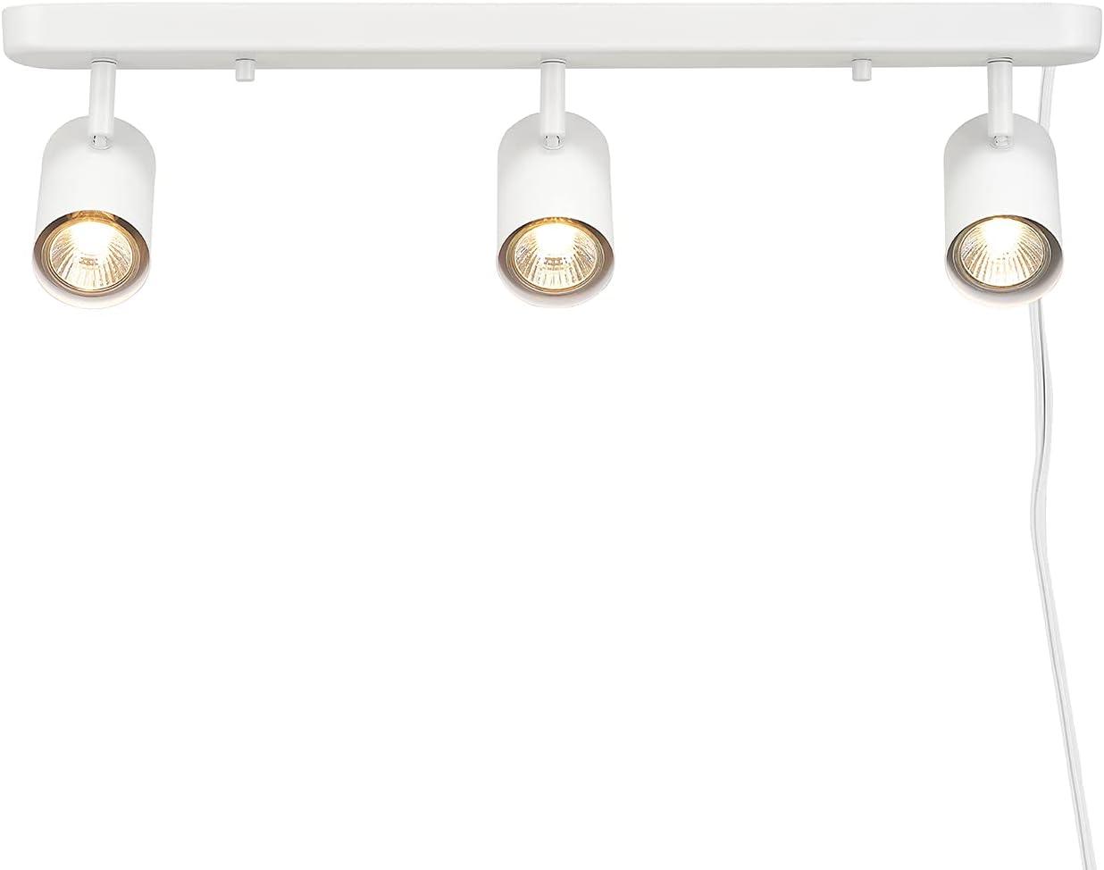 Globe Electric Dale 3-Light Matte White Plug-in Track Lighting, 60024