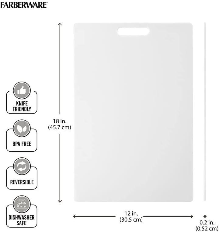 Farberware 12-inch x 18-inch Poly Utility Cutting Board