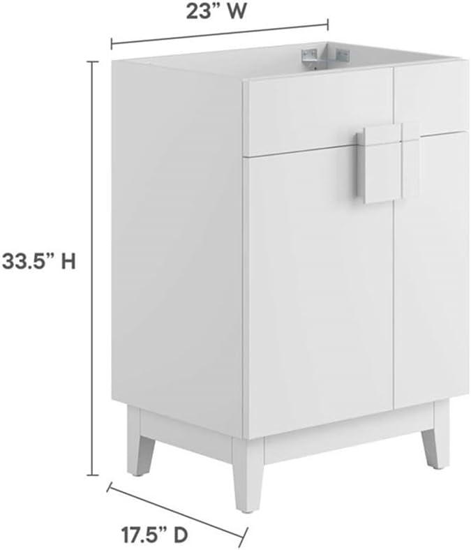 Modway Miles 24” Bathroom Vanity Cabinet (Sink Basin Not Included) in White