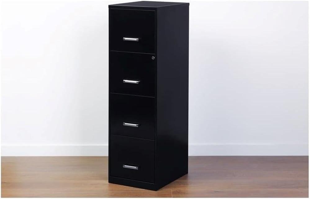 Scranton & Co 18" 4 Drawer Metal Letter File Cabinet in Black