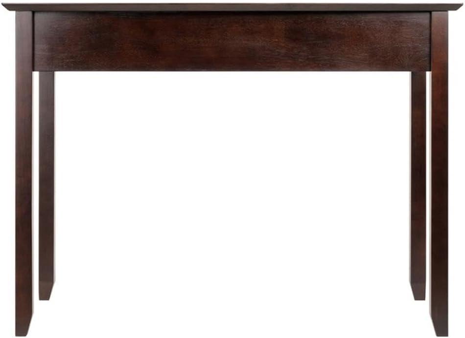 Burke Writing Desk Coffee Finish - Winsome: Mid-Century Modern, Wood Frame, No Storage